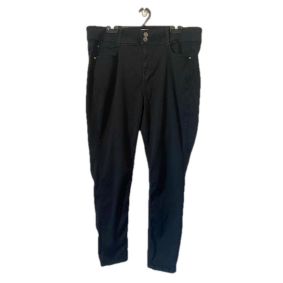Angels 20W Sexy Slimming Black Onyx Curvy Skinny Fit Stretch Denim Jeans Biker - Picture 1 of 11